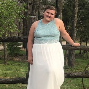 Blue and white Prom Dress